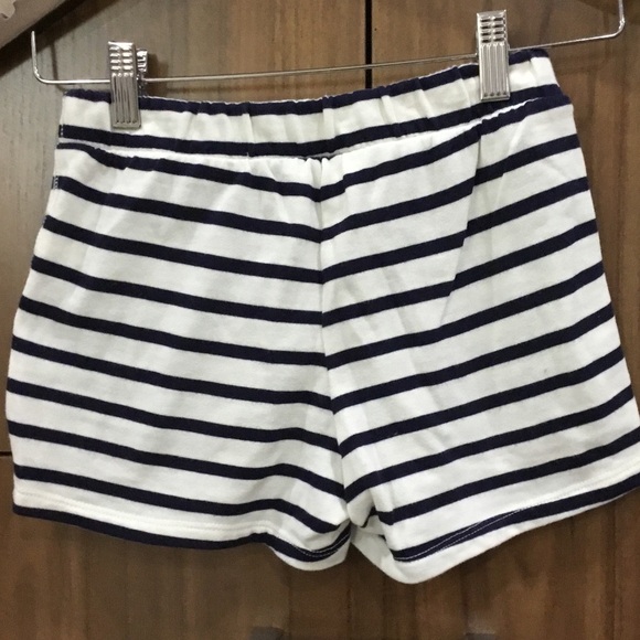 Navy Blue and White Striped Shorts for Girls - Picture 3 of 3